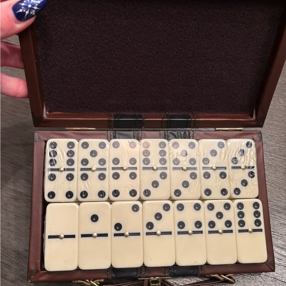 Classic Domino Set in Cream and Black
